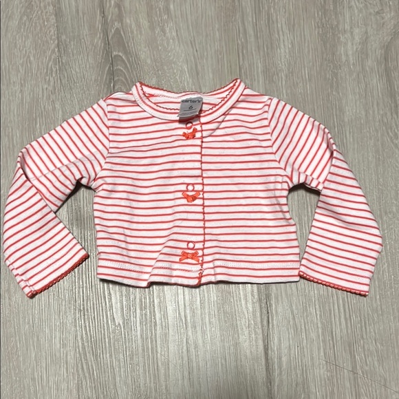 4/$20 Carters Striped Red and White Kids Shirt 6M - Picture 1 of 1